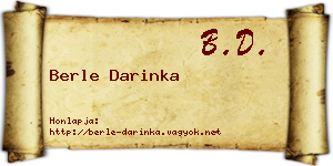 Berle Darinka névjegykártya